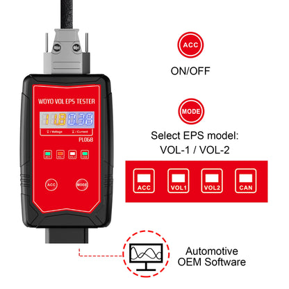 WOYO PL068 EPS Tester 12V on Bench for Volvo Electrical Steering Motor Detector Automotive Diagnostic Tools