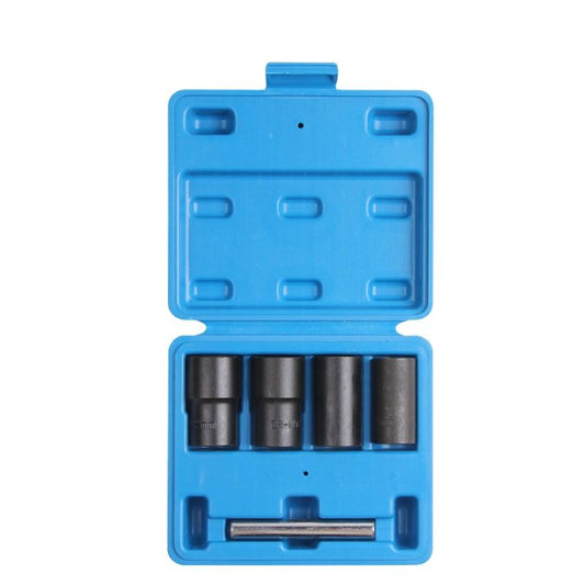 VT01846 5pc 1/2” Twist Socket Set 17/19/21/22mm  Locking Wheel Lug Nut Bolt Stud Extractor