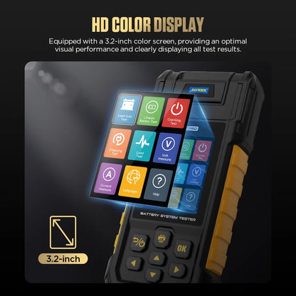 AUTOOL BT960 Car Battery Tester Charge Test V/A Monitor 80V Leakage Current Recording Battery Leakage Monitoring Data Printing