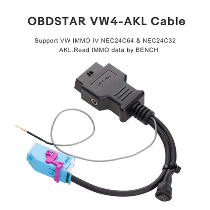 OBDSTAR VW4-AKL Cable Support for VW IMMO IV NEC24C64 & NEC24C32 AKL. Read IMMO Data by BENCH