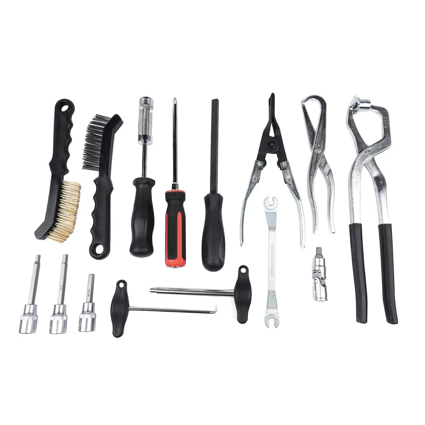 AP03 Brake Caliper Cleaning Tool 15PCS Drum & Disc Brake Tool Kit with Brake Spring Pliers/Compressor/Puller