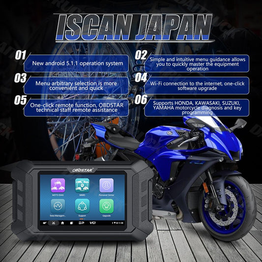 OBDSTAR iScan JAPAN Motorcycle Diagnostic Scanner Key Programmer