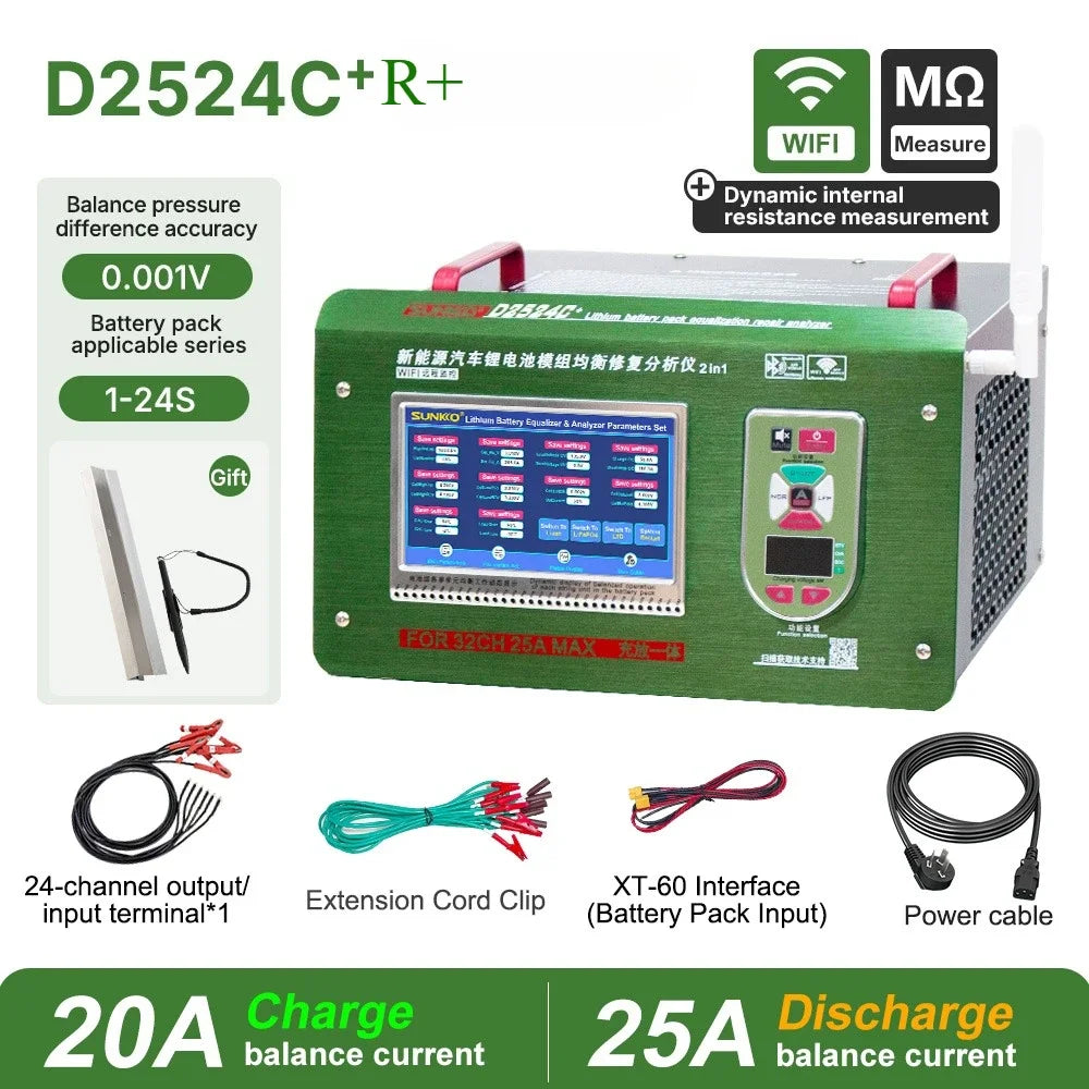 SUNKKO D2524C-R+ D2532C-R+ New Energy Vehicles Lifepo4 Lithium Ion Battery Module Equalizer Analyzer