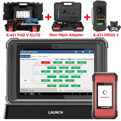 LAUNCH X431 PAD V Elite 10inch CAR Diagnostic tools J2534 Online programming DOIP CAN FD ADAS Smartlink C SCN Coding for Benz