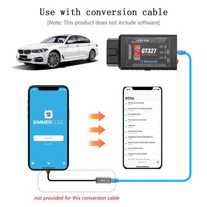 GODIAG GT327 SUPER DOIP ENET OBDII ELM327 v1.5 Full Scanner for iOS/Android/Windows Support Bluetooth Display Voltage