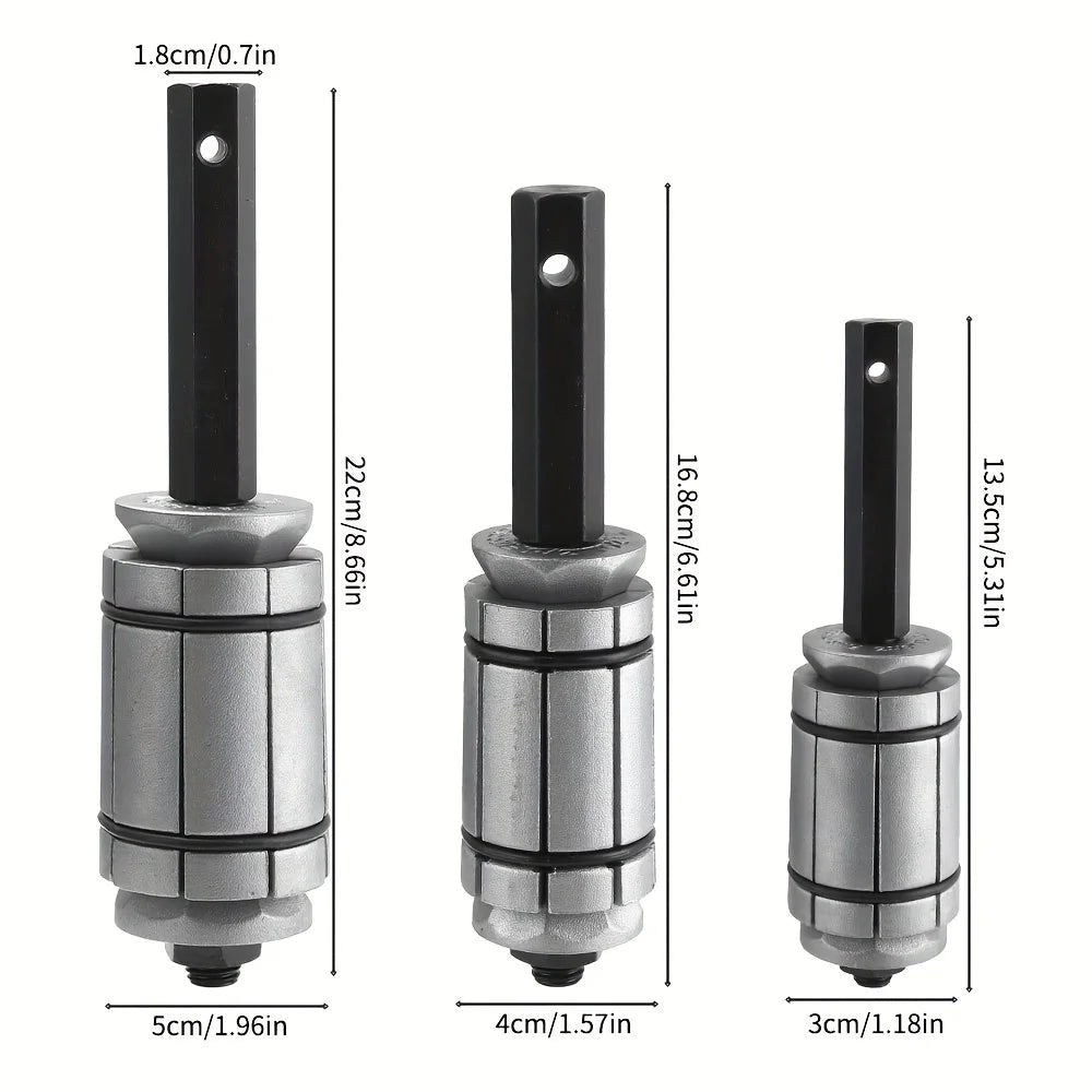 3Pcs Exhaust Pipe Expander Set 1-1/8" to 3-1/2", Tail Pipe Expander Tool Set, Muffler Pipe Expander Set with Case