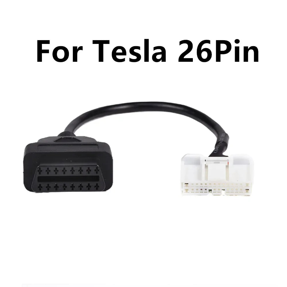 For Tesla 12pin 20pin 26pin to 16pin Male Female OBD2 Cable Connector Model 3 Model Y OBD2 OBDII Diagnostic Tool Auto Adapter