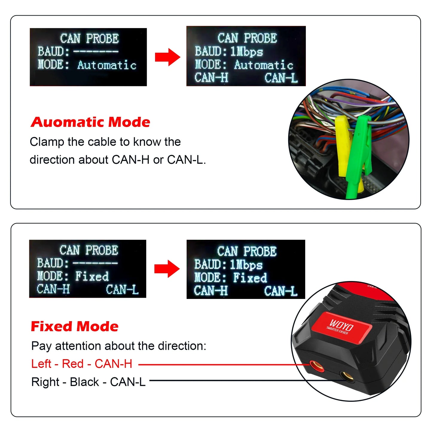 WOYO PL007E Non-contact CAN BUS Detector Auto-recognize Vehicle Electrical System Professional Diagnostic Equipment Tool