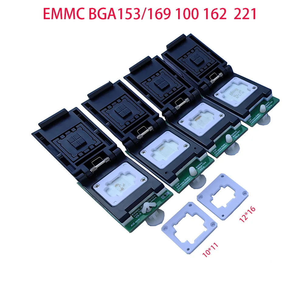 EMMC BGA221 BGA153/169 BGA100 BGA162 Adapter Socket for T48 Programmer V2.0 Dual Head Probe Holder XGECU