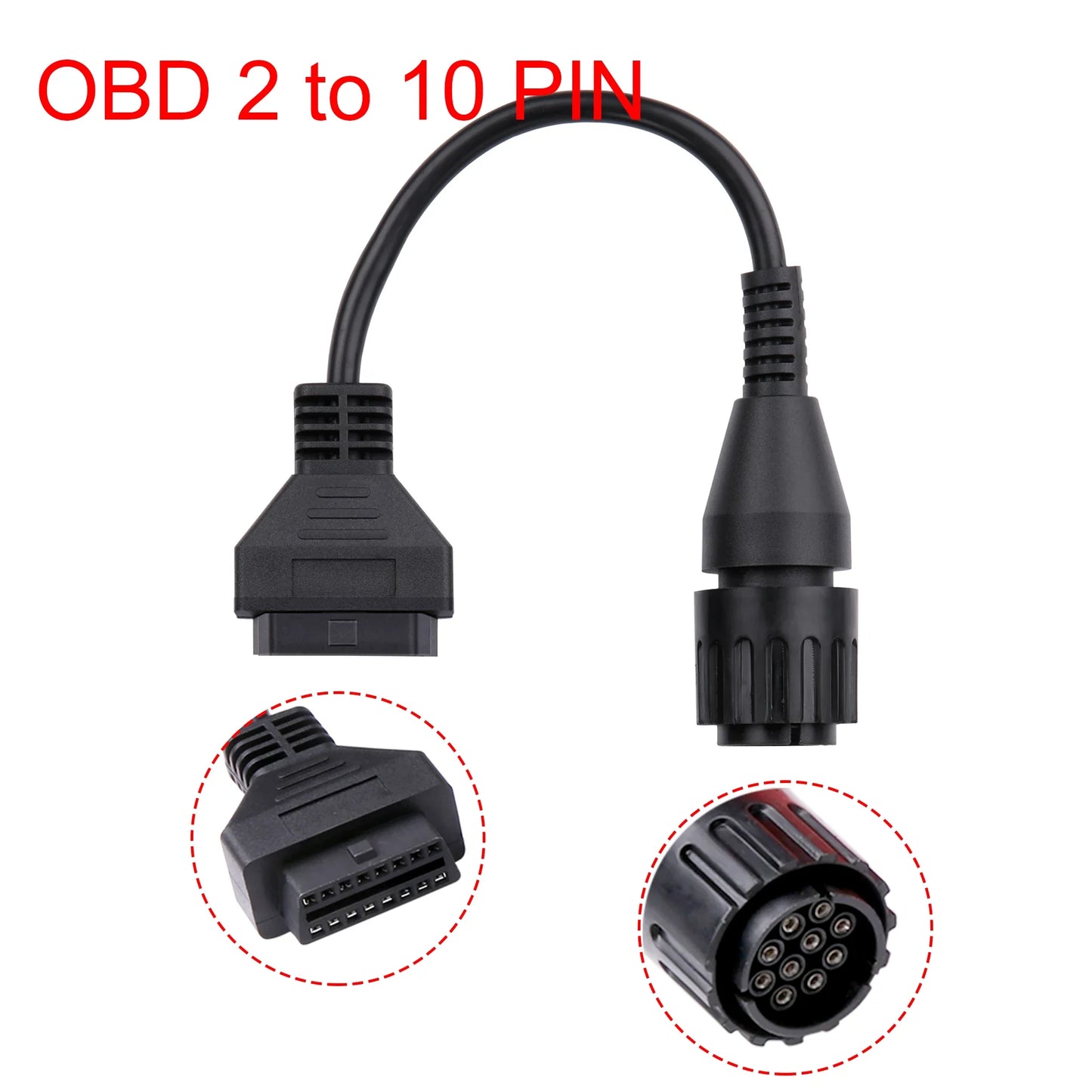 OBD2 to 10pin Extension Cable, National IV 6pin Cable OBD2 to 6pin, for BMW Motorcycle Diagnostic Tool OBD2 Adapter Connector