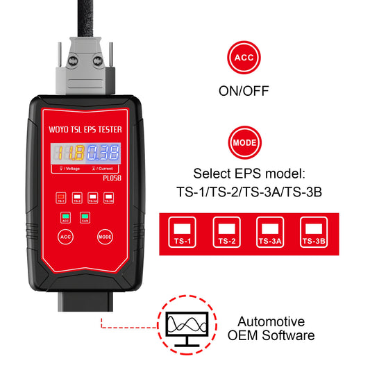 WOYO PL058 EPS Tester 12V on Bench Electrical Steering Wheel for Tesla Model Y/S/3/X Steering Motor Detector Car Diagnostic Tool