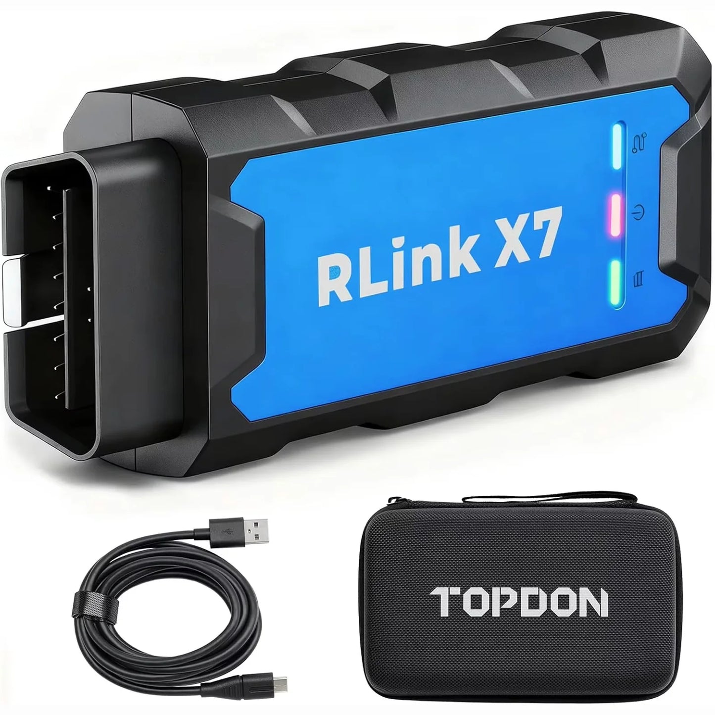 TOPDON RLink X7 J2534 VCI Programming Tool, OEM Online Coding Pass-Thru Support D-PDU CAN-FD DoIP, Professional Diagnostic Interface for 8 Brands