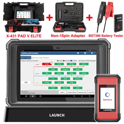 LAUNCH X431 PAD V Elite 10inch CAR Diagnostic tools J2534 Online programming DOIP CAN FD ADAS Smartlink C SCN Coding for Benz