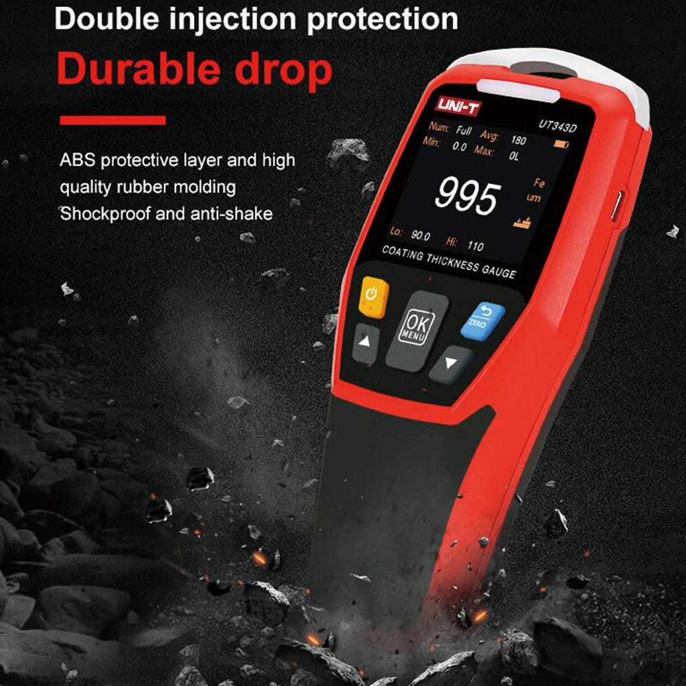 UNI-T UT343D Metallic Car Paint Film Thickness Gauge With USB Data Storage Function FE/NFE Coating Tool Measurement