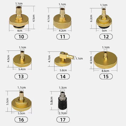 AUTOOL 17pcs Pulsating Brake Oil Exchanger Connector Car Brake Extractor Oil Pump  Connector for Toyota Tesla Benz BMW Audi