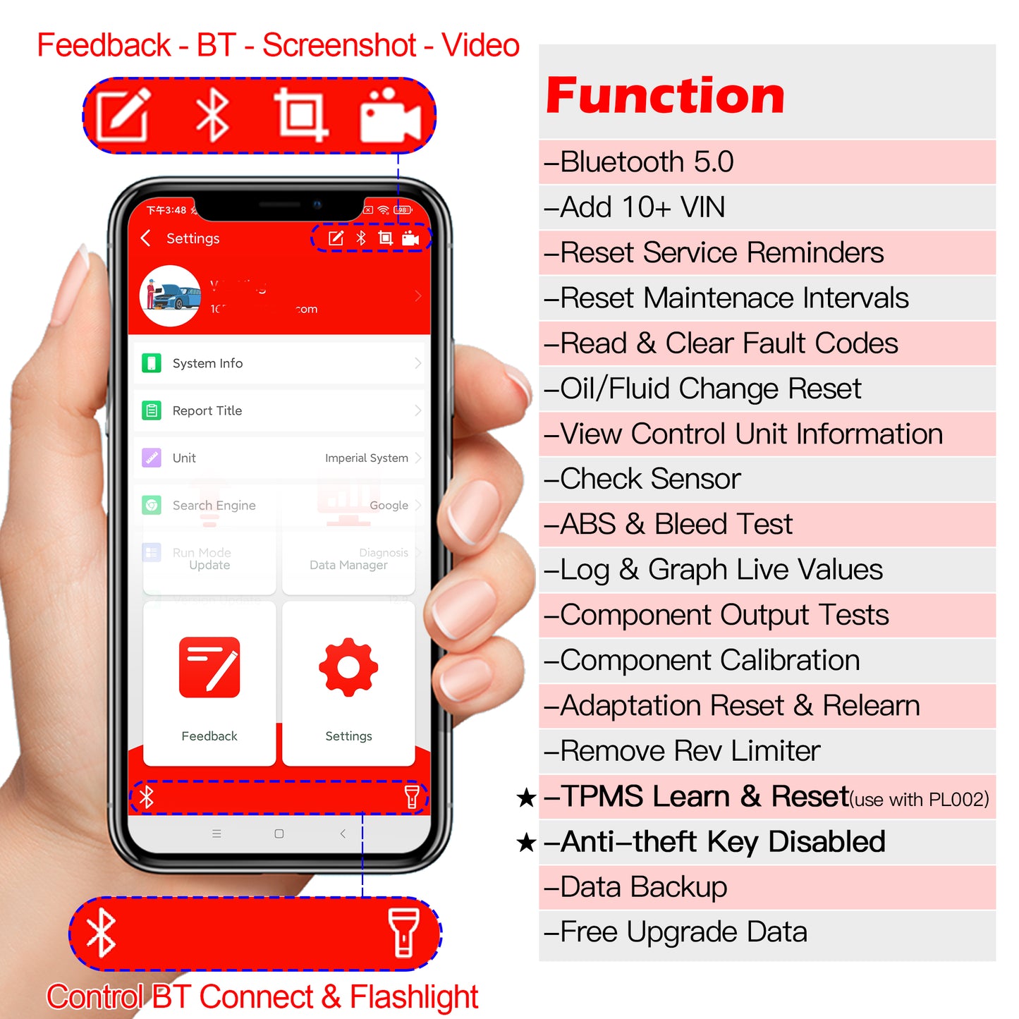WOYO CTB008PRO  for BMW Motorcycle OBD Wireless Diagnostic Instrument for IOS for Android Universal Clearing of read faults
