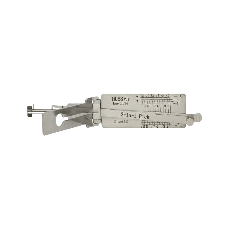 Lishi HU198 HU100(10) HU127 HU134 HU162T(8) HU162T(9) HU43 HU56 HU58 HU71/HU109 Decoder 2 in 1 Lishi Locksmith Tools