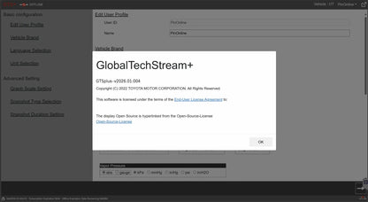 Cars GTS+ Global Techstream+ V2026.01.004 One Year for Toyota/Lexus Update of Techstream V18.00.008 Diagnostic work with J2534