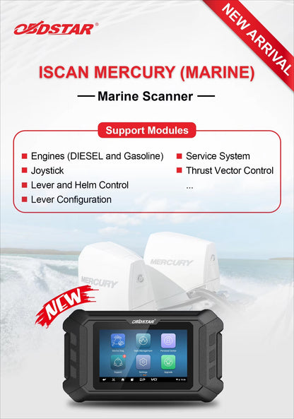 OBDSTAR iScan Mercury (Marine) Intelligent Diagnostic Equipment Code Reading, Code Clearing Data Flow Action Test 2 Years Update