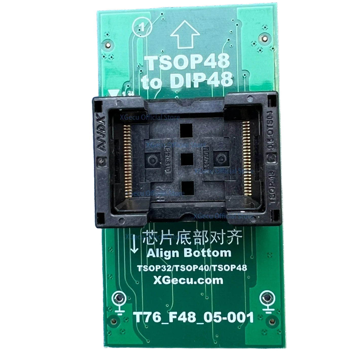 TSOP32 / TSOP40 / TSOP48 to DIP48  ZIF adapter (T76_F48_05-001) for XGecu T76 programmer