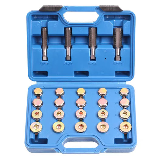 64pc Top Quality Oil Drain Plug Sump Bolt Thread Repair Kit M13 - M20 Tap oil pan thread repair tool set Auto repair tool