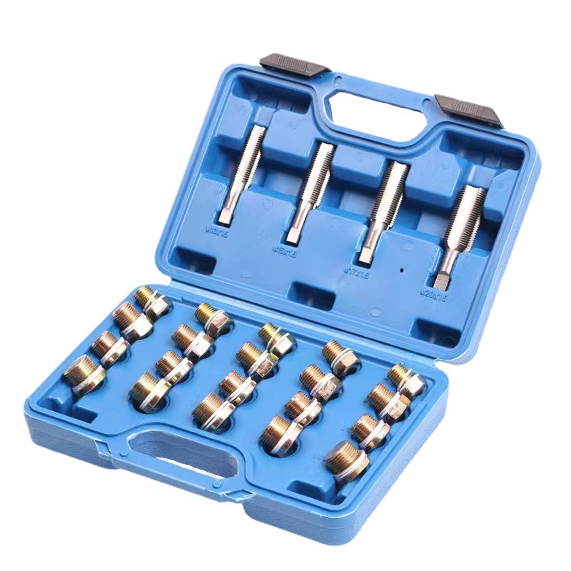 64pc Top Quality Oil Drain Plug Sump Bolt Thread Repair Kit M13 - M20 Tap oil pan thread repair tool set Auto repair tool