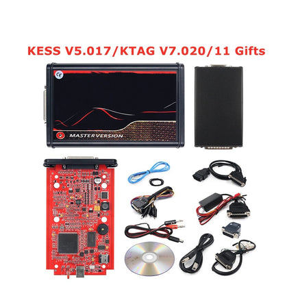 Online Kess V5.017 2.80 OBD2 Manager Tuning Kit KTAG V7.020 4 LED Unlimited KESS 5.017 K-TAG 7.020 Car Truck Moto ECU Programmer