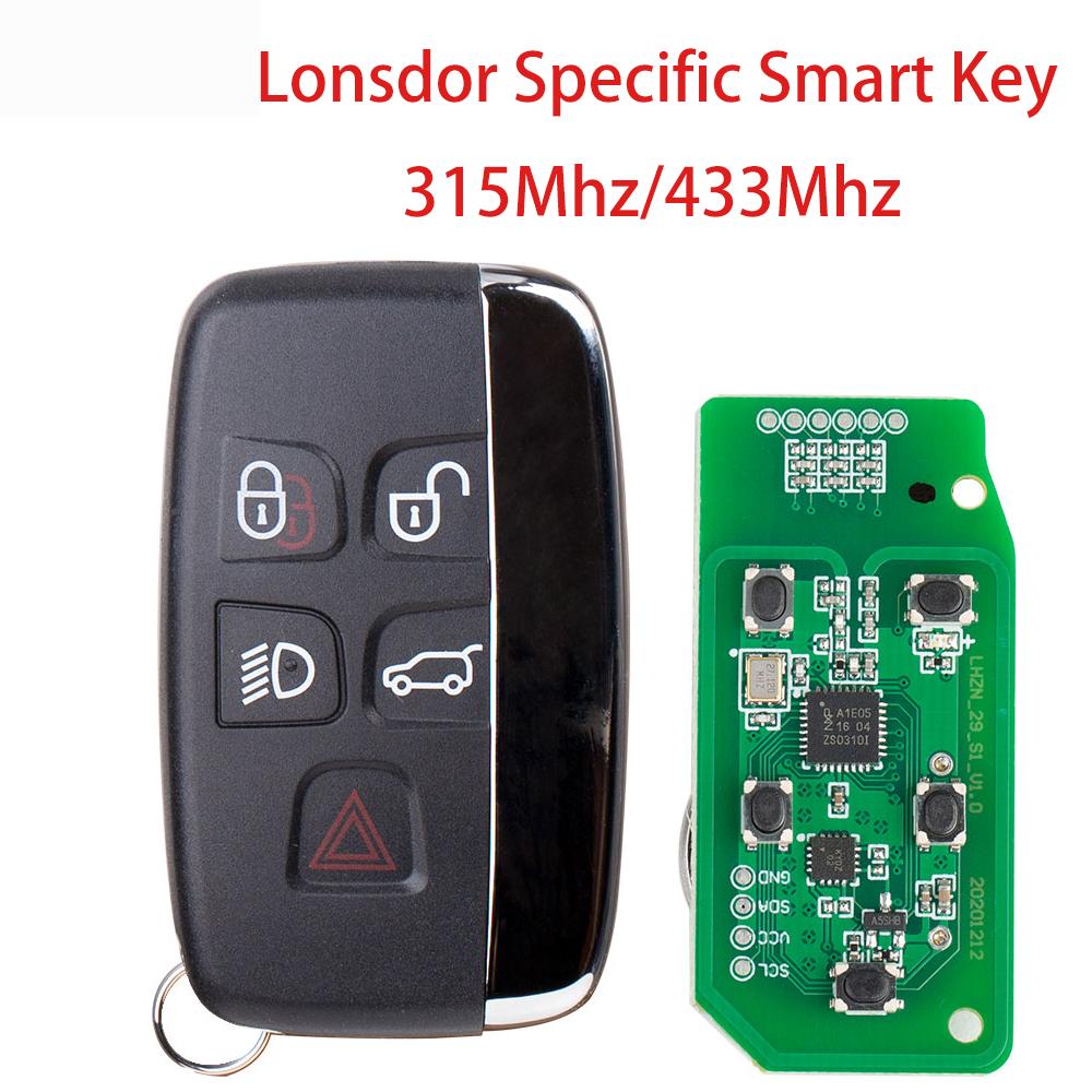 Lonsdor Specific Smart Key  2015-2018 Land Rover Jaguar 5 Buttons 315MHz/433MHz  Jaguar XJ Xe XF 2015-2018