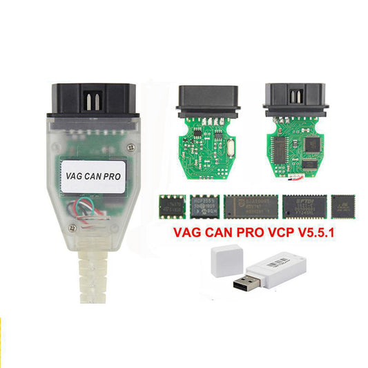 VW CAN PRO VCP V5.5.1 with FTDI VW COM OBD2 Diagnostic Interface USB Cable Support Can Bus UDS K Line Works  AUDI/VW