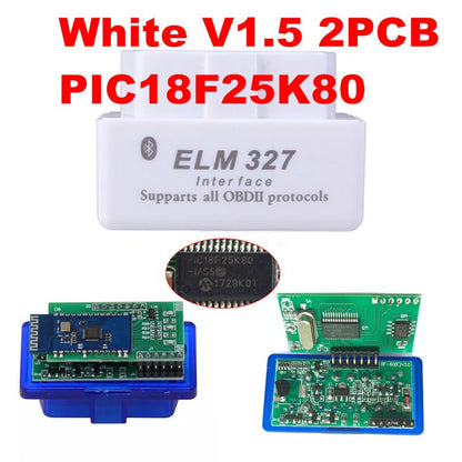 Dual Double 2PCB PIC18F25K80 Firmware 1.5 ELM327 V1.5 OBD2 BT Diagnostic Interface ELM 327 V1.5 Hardware Support More Car