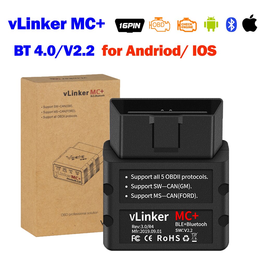 Vgate iCar Pro vLinker MC Bluetooth 4.0/3.0/WiFi OBD2 Scanner  Android/IOS Wifi Bluetooth ELM327 Auto Code Reader OBDII Tool