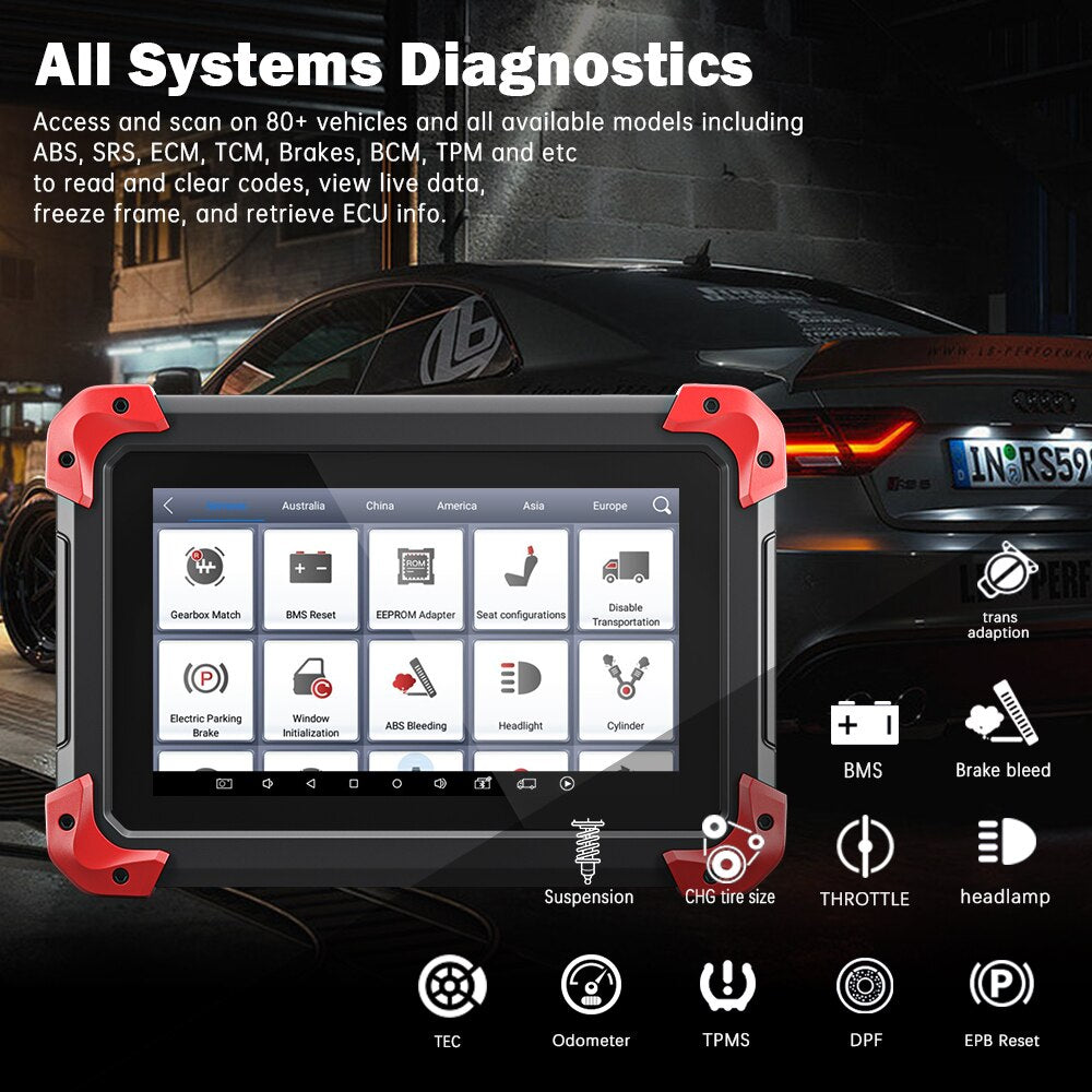 X100 PAD Car Key Programer OBD2 Diagnostic Scanner Automotive Code Reader IMMO EPB DPF BMS 24 Reset Function Free Update Online