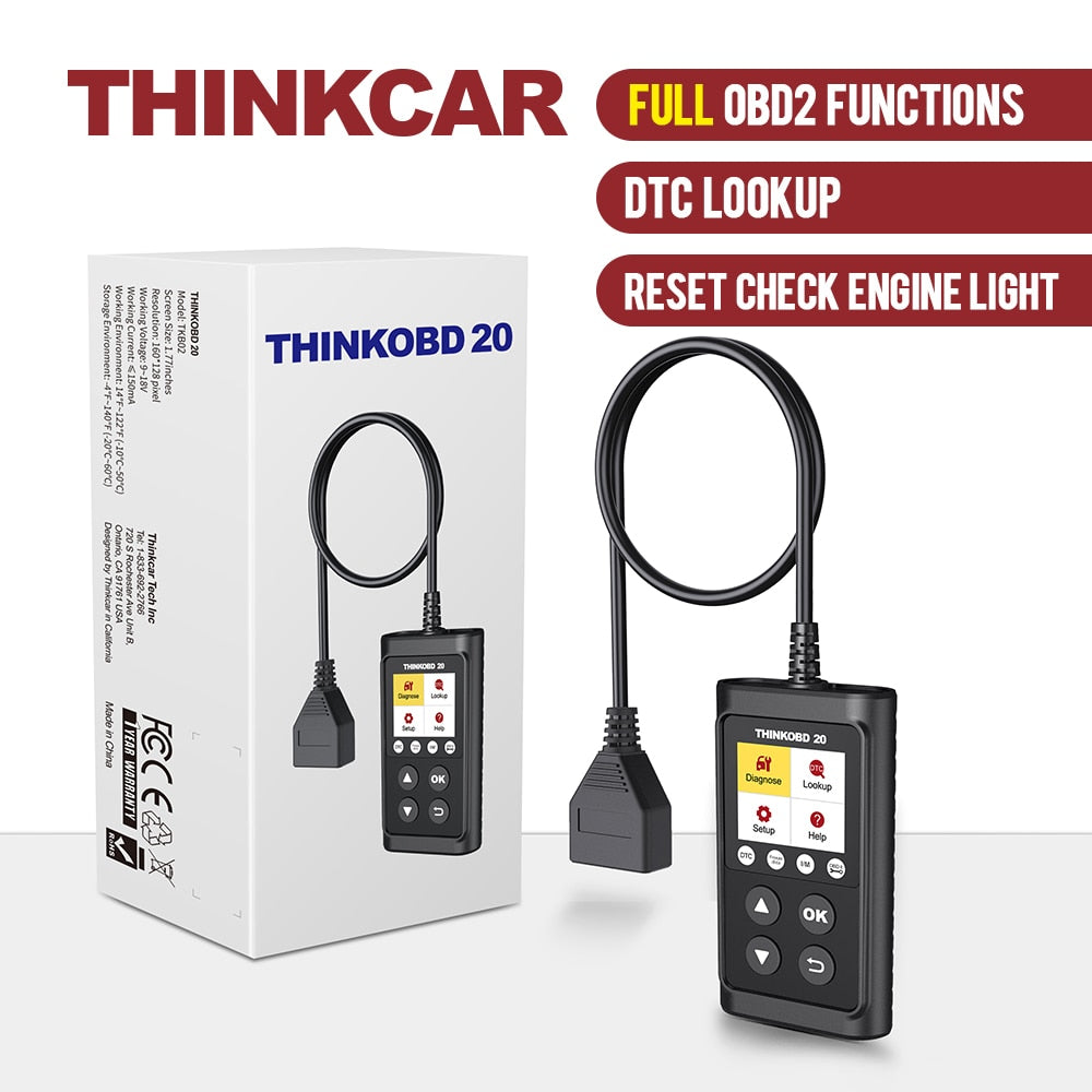 THINKCAR Thinkobd 20 OBD2 Scanner Diagnostic Tool Check Engine System Auto Scanner Read and Clean Code Lifetime Free Code Reader