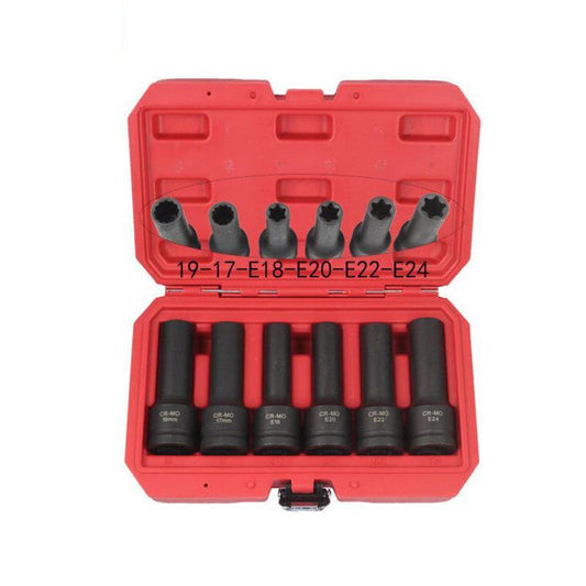 6pcs E Type Socket Set / Six Angle extended Plum type sleeve 110mm length Sleeve tool kit