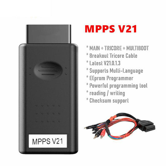 MPPS V21  V21.0.1.3 Multi-Language With Breakout Tricore Cable Supports Advaned Function TRICORE MultiBoot ECU Programmer