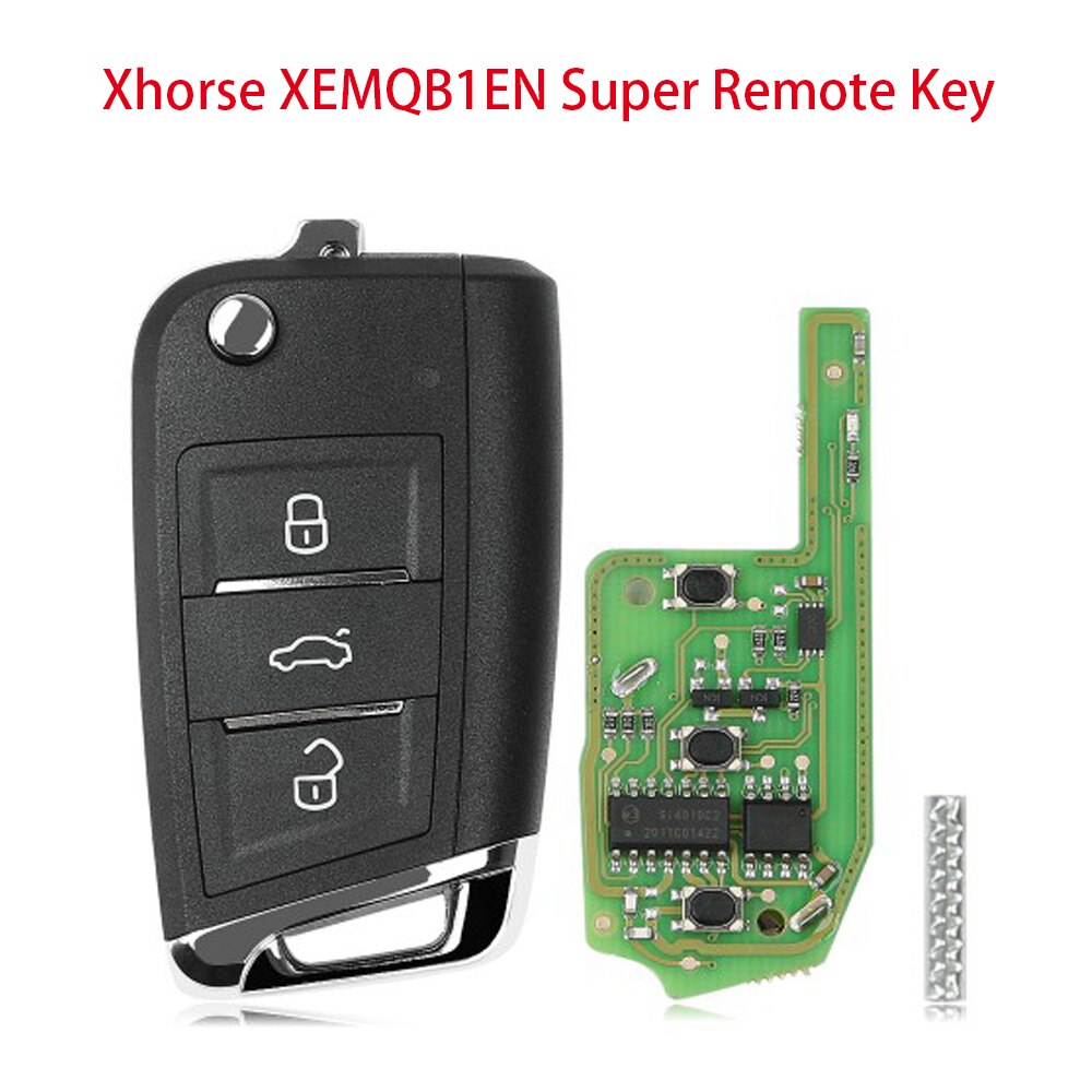 Xhorse XEMQB1EN Super Remote Key MQB Style 3 Buttons Built-in Super Chip XEMQB1EN Type English Version  VVDI2 /VVDI MINI Key