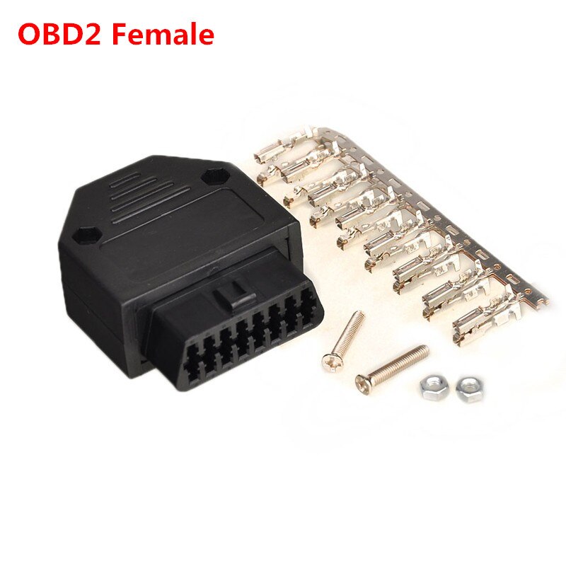 OBD2 16Pin Male Plug Connector  ELM327 Extension Adapter OBD Cable OBDII EOBD ODB2 16 Pin OBD 2 Adaptor Opening Female Cable