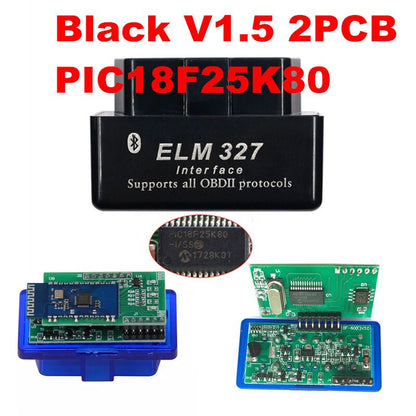 Dual Double 2PCB PIC18F25K80 Firmware 1.5 ELM327 V1.5 OBD2 BT Diagnostic Interface ELM 327 V1.5 Hardware Support More Car