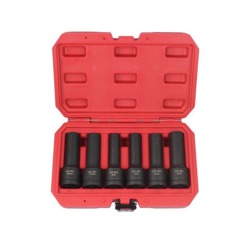 6pcs E Type Socket Set / Six Angle extended Plum type sleeve 110mm length Sleeve tool kit