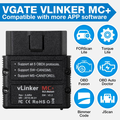 Vgate iCar Pro vLinker MC Bluetooth 4.0/3.0/WiFi OBD2 Scanner  Android/IOS Wifi Bluetooth ELM327 Auto Code Reader OBDII Tool