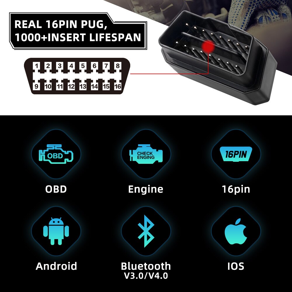 Vgate iCar Pro vLinker MC Bluetooth 4.0/3.0/WiFi OBD2 Scanner  Android/IOS Wifi Bluetooth ELM327 Auto Code Reader OBDII Tool