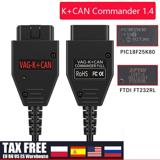For VW K CAN Commander 1.4 FTDI FT232RL PIC18F25K80 OBD2 Scanner Diagnostic Tool  VW  Golf/Bor  Jetta  VW K-line