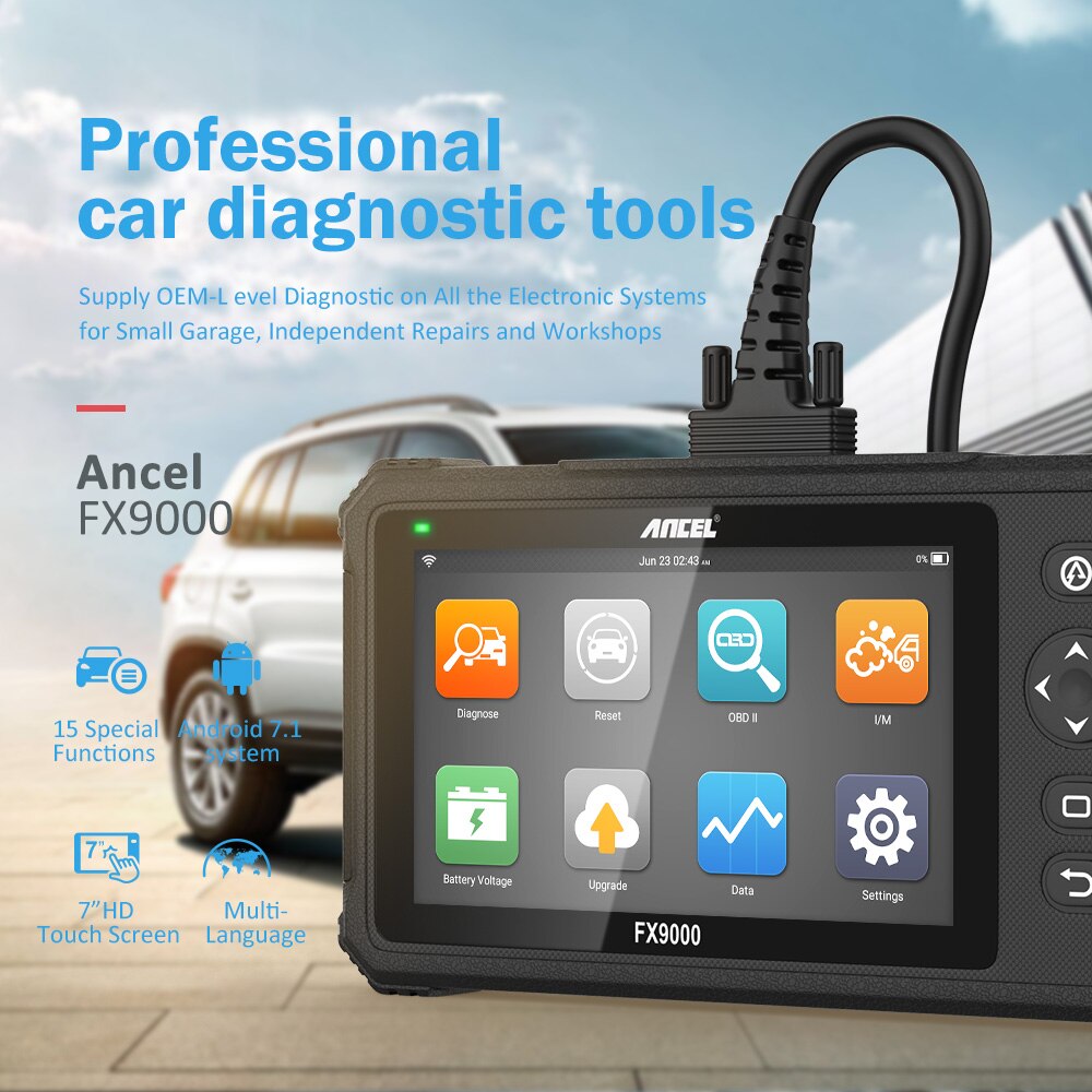 Ancel FX9000 OBD2 Car Diagnostic Scanner Professional OBD2 Scanner Airbag SAS TPMS EPB IMMO Reset Auto Code Reader Scanner