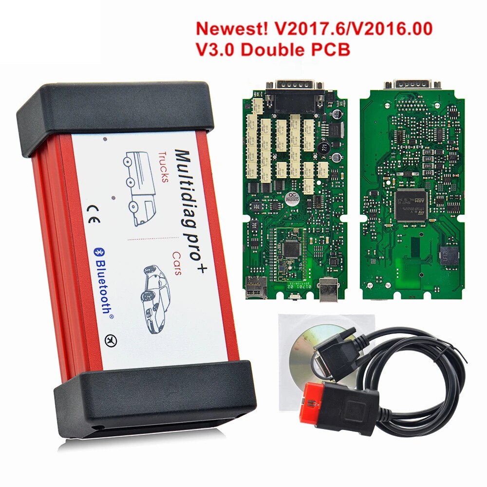 2021 Multidiag Pro+ 2016.R1 Bluetooth V3.0 Double Board NEC Relays OBD OBD2 Car Diagnostic Scanner Tool  Cars/Trucks Full Set