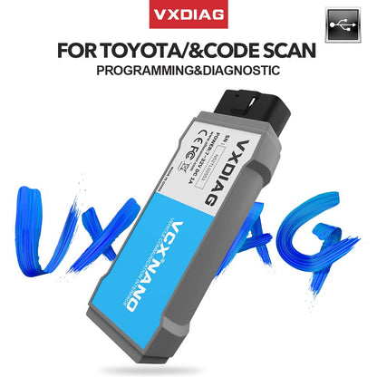 Original VXDIAG USB NANO Obd2 Code Scanner TIS Techstream V14 V15  TOYOTA Programming  Lexus SAE J2534 Diagnostic Tool