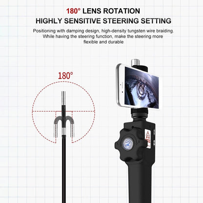 8.5/5.5mm Steering Endoscope Photo Taking & Video Recording Industrial Manual Steerable Endoscope  3.5" to 6.3" Screen Phones