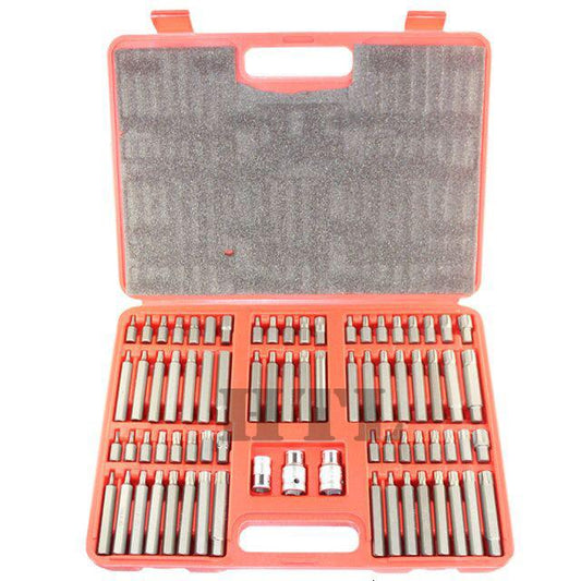 75pcs H10 series bits set Star Spline Socket  Drive Set 1/2" 3/8" Drive Power Tool Screw Driver Bit Set