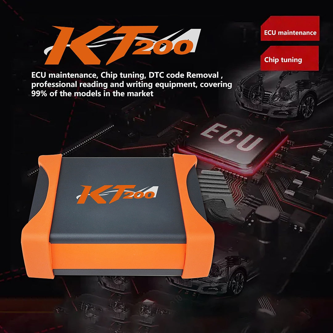 New models added  KT200 TCU ECU PROGRAMMER Support ecu Maintenance Chip Tuning DTC Code Removal/OBD2 Reading and Writing