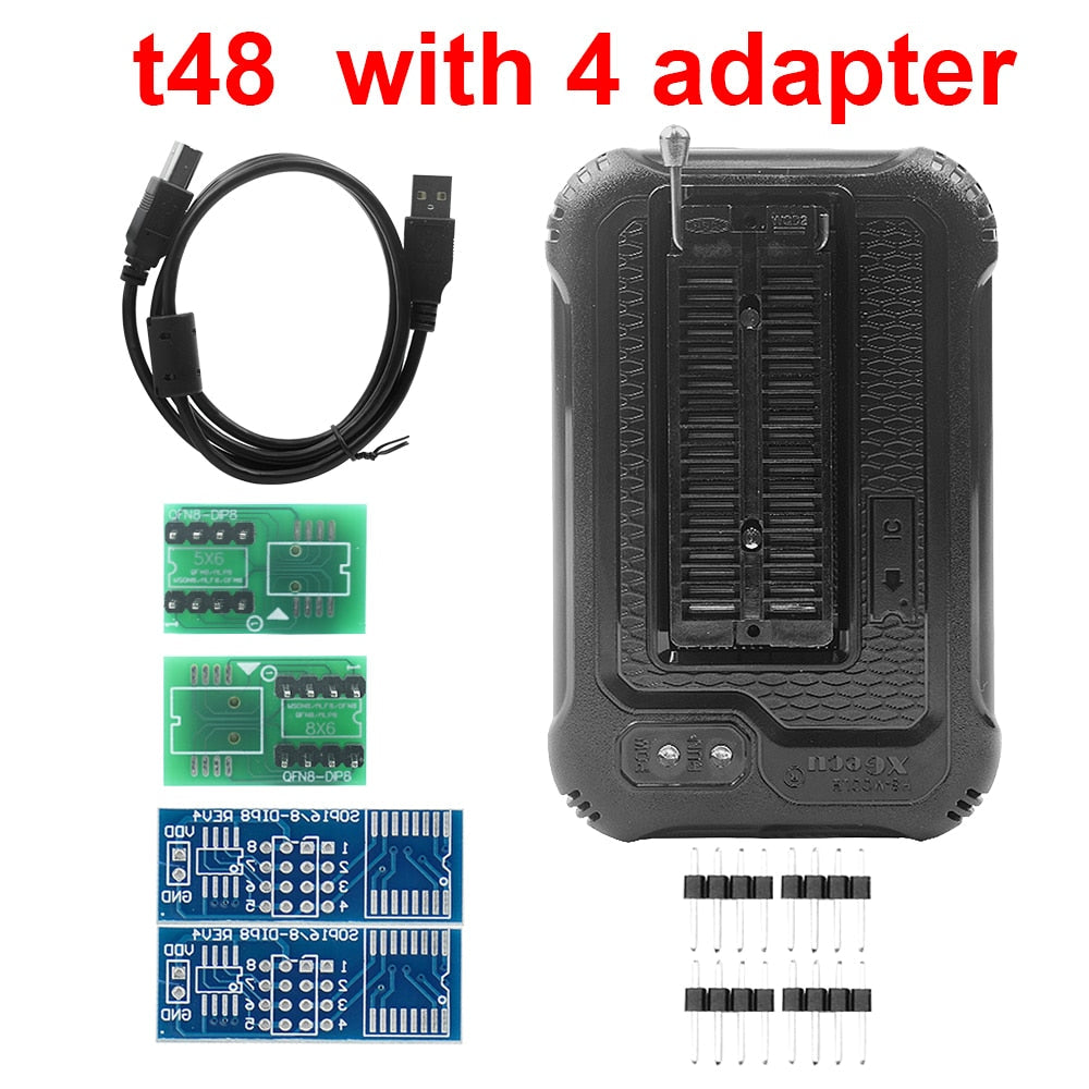 XGECU New T48 [TL866-3G] Programmer +27 Item Support 28000+ ICs  SPI/Nor/NAND Flash/EMMC BGA153/162/169/100/221 TSOP/SOP/PLCC