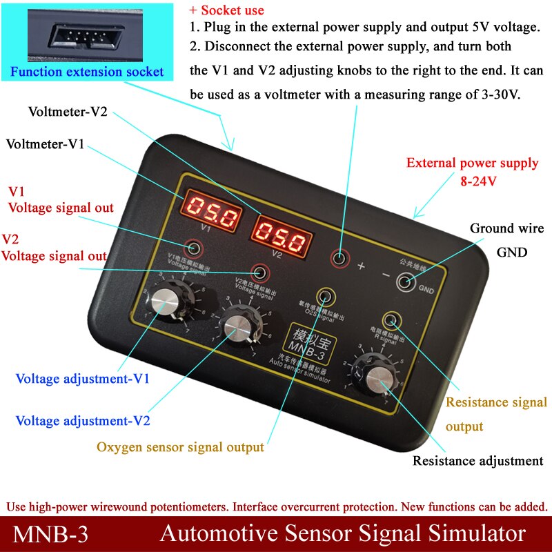 Vehicle Automobile Signal Generator Voltmeter MNB-3 Auto Sensor Simulator Car Oxygen Oil Pressure Sensor Repair Tool MNB-2 PRO